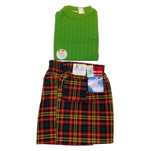 Vintage 1960s Health-Tex Little Lord Stuart Boys Outfit Plaid Shorts Set Sz 6/7